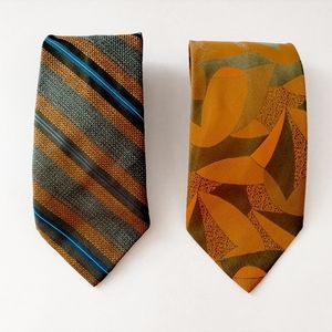 Vintage Aqua Marine Haute Couture de Currie Lot of 2 Ties Hudson's Bay